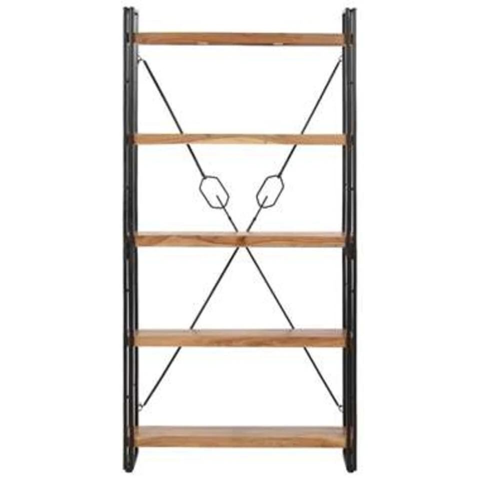 VidaXL Boekenkast Met 5 Schappen 90x30x180 Cm Massief Acaciahout - Afbeelding 2