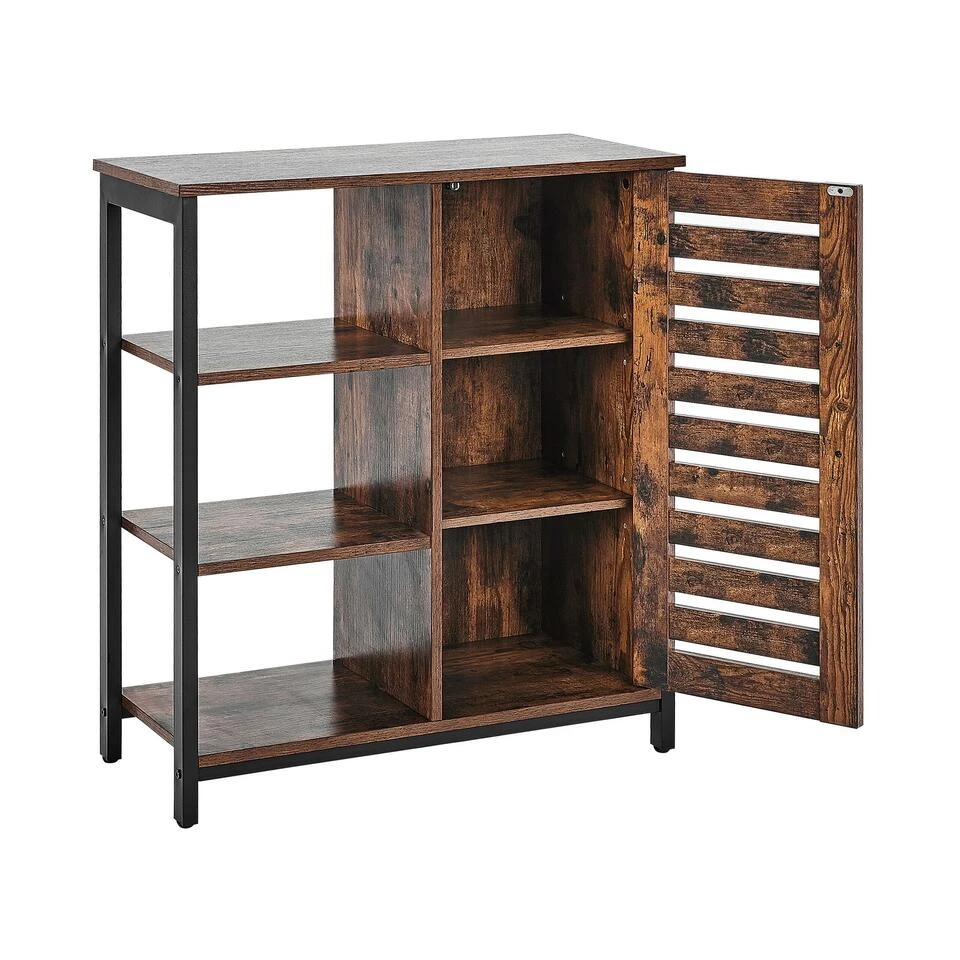 Beliani Sideboard VILSECK - Donkere Houtkleur Vezelplaat - Afbeelding 4