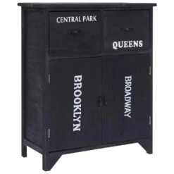 VidaXL Bijzetkast 60x30x75 Cm Paulowniahout Zwart