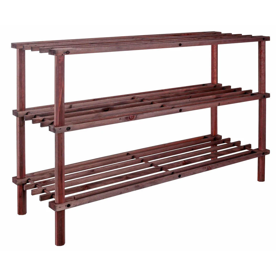 Merkloos Schoenenrek - Dennenhout - 18 Paar - 3 Laags - 74 Cm
