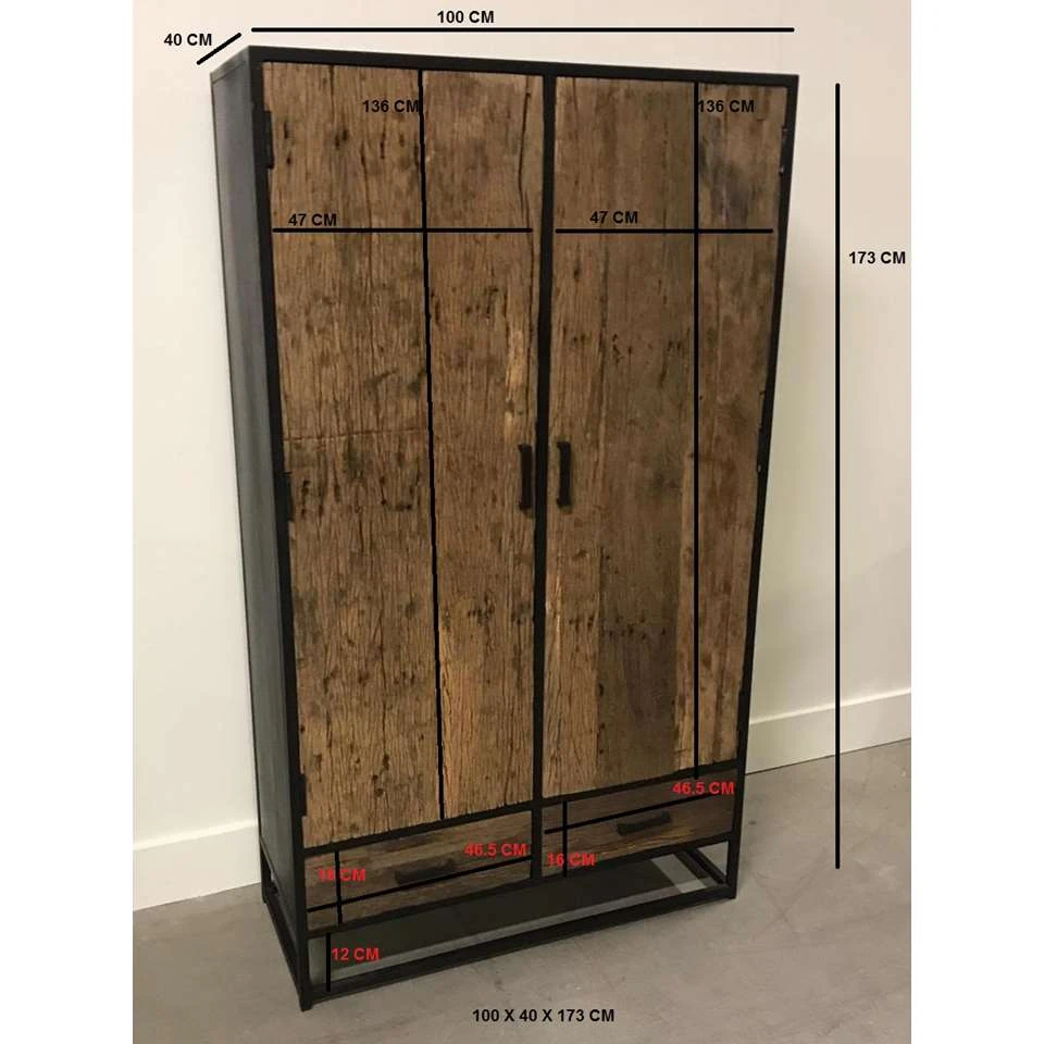 Livingfurn - Kabinetkast Dakota 2 Deurs - 175 - Riverwood - Afbeelding 2