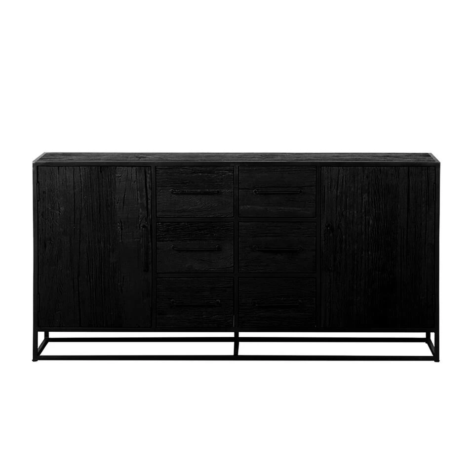 Giga Meubel Dressoir Zwart Hout - 180x40x90cm - Pure Black