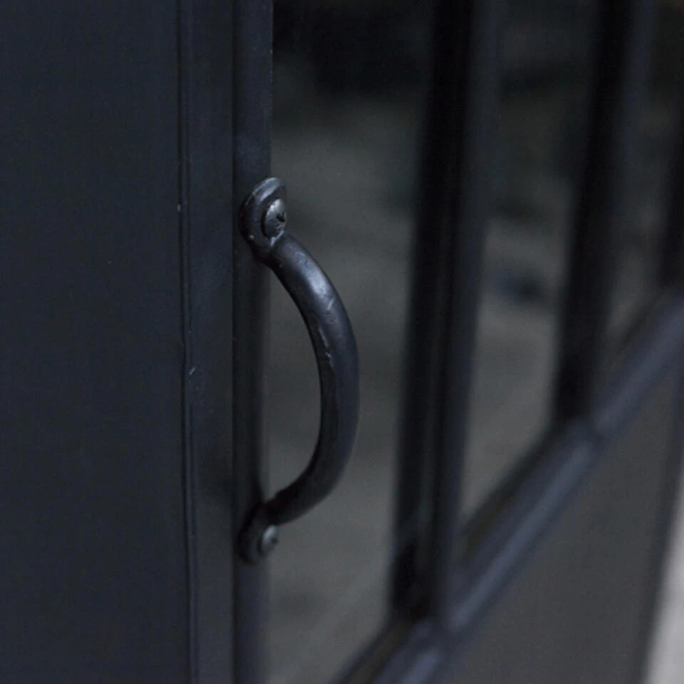 Giga Meubel Vitrinekast Metaal - Zwart - 55x42x210cm - Noortje - Afbeelding 3