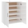 VidaXL Schoenenkast 60x35x70 Cm Spaanplaat Hoogglans Wit