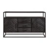 Dressoir Toronto Black 145x90cm - Mangohout - Zwart - Rechthoekig
