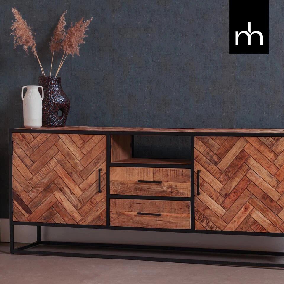 Dressoir Toronto 180cm - Mangohout - Bruin - Rechthoekig - Afbeelding 2