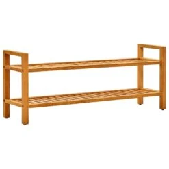 VidaXL Schoenenrek Met 2 Schappen 100x27x40 Cm Massief Eikenhout
