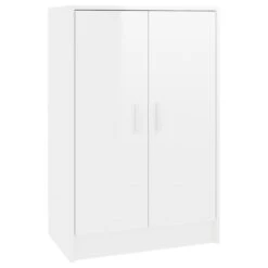 VidaXL Schoenenkast 60x35x92 Cm Spaanplaat Hoogglans Wit
