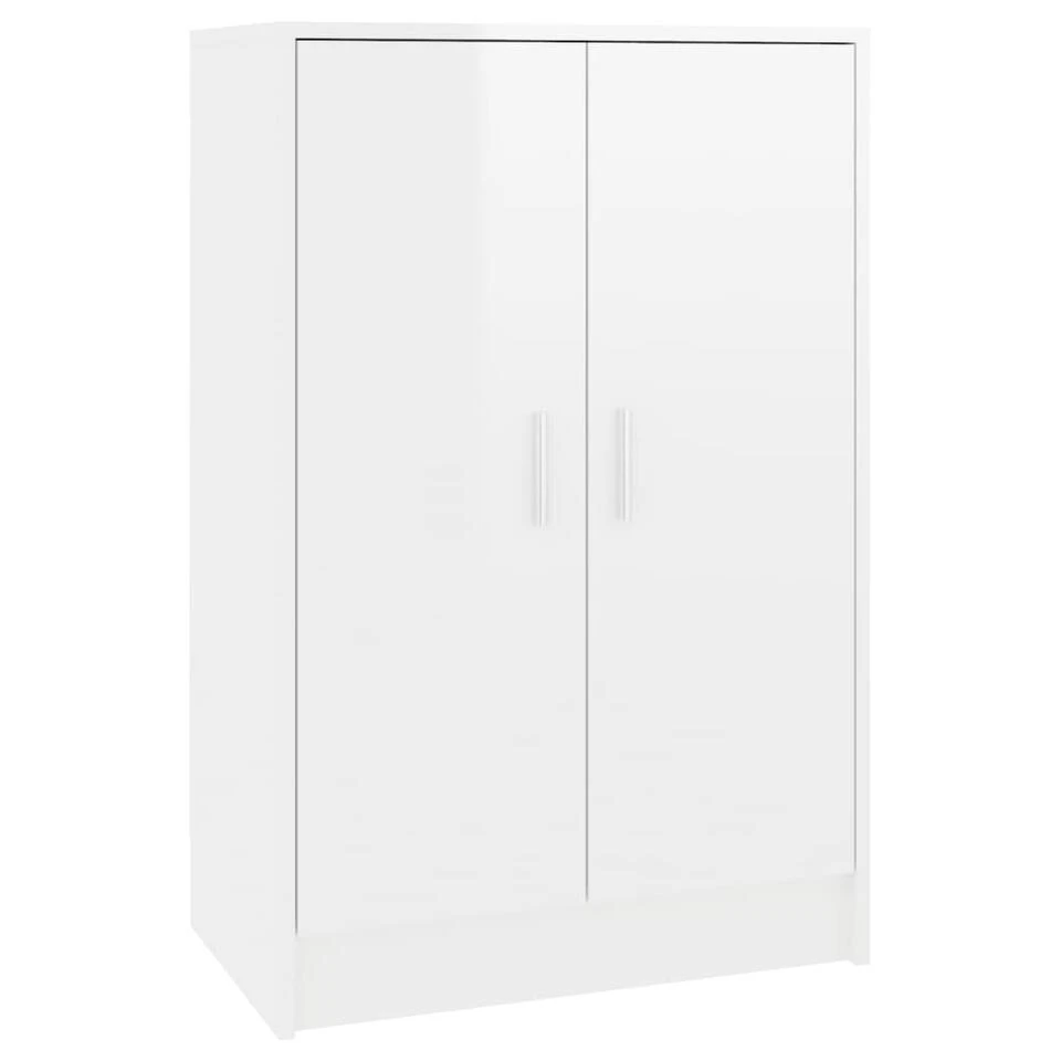 VidaXL Schoenenkast 60x35x92 Cm Spaanplaat Hoogglans Wit