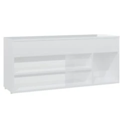 VidaXL Schoenenbank 105x30x45 Cm Spaanplaat Hoogglans Wit