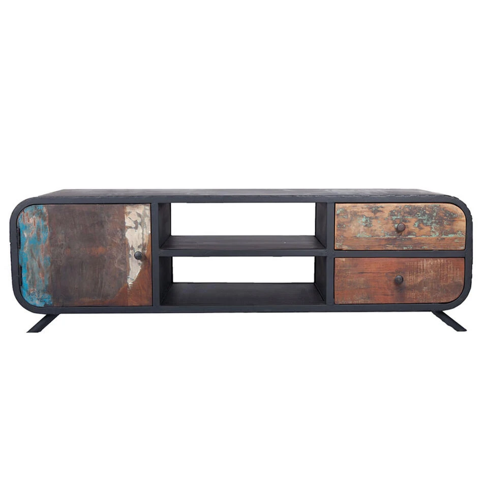 Giga Meubel TV Meubel Bruin - Metaal - 160cm - Kast Retro Groot