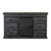 Dressoir Newark Black 140cm - Mangohout - Zwart - Rechthoekig