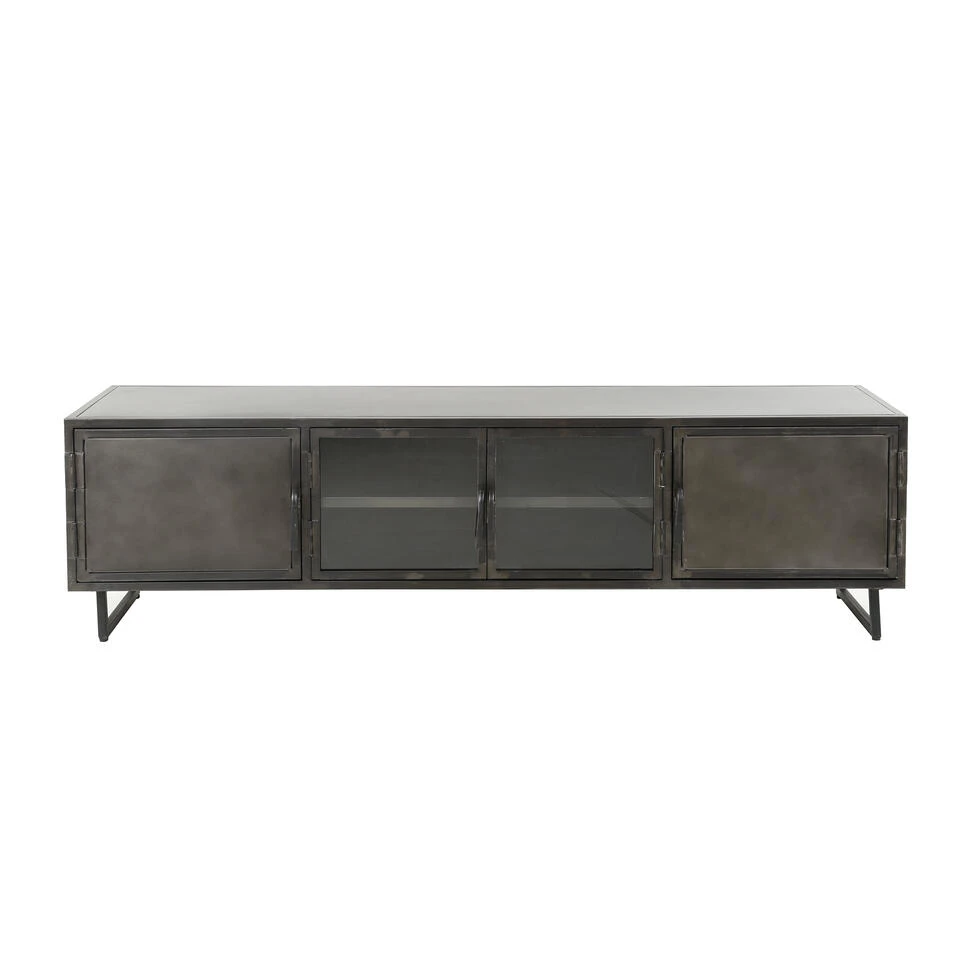 Giga Meubel Tv-Meubel Zwart Metaal - 40x180x50cm - 4-Deurs