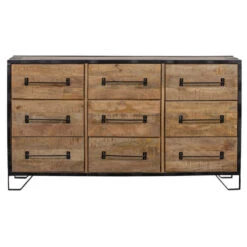 Dressoir Baltimore 160cm 9 Laden - Mangohout - Bruin - Rechthoekig