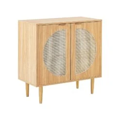 Beliani Sideboard POTOSI - Lichte Houtkleur Rotan