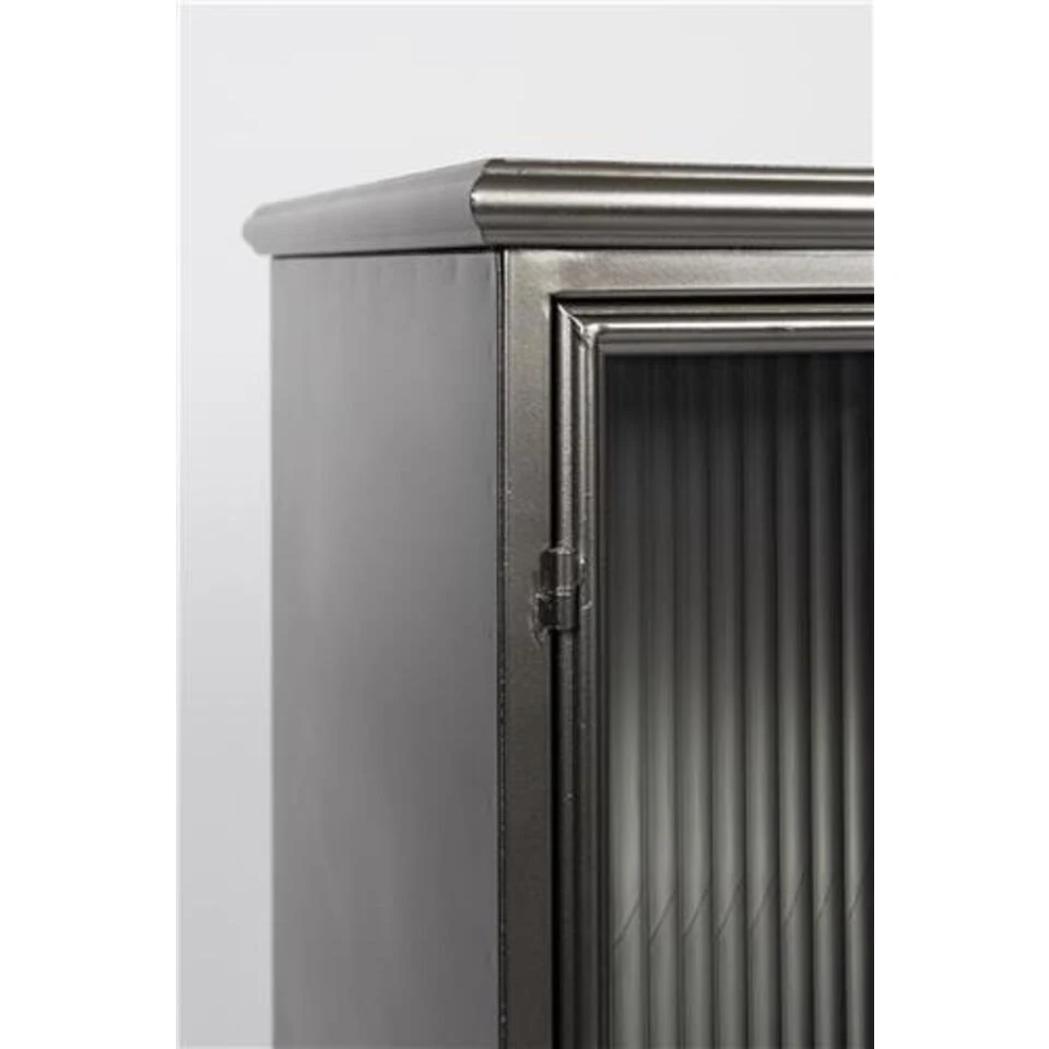 Giga Meubel Vitrinekast Zwart - 4 Planken - Metaal - Kast Jiro - Afbeelding 4