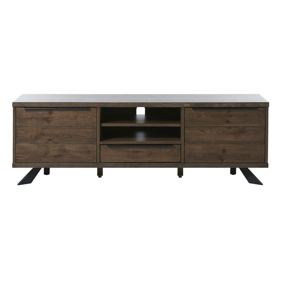 Giga Meubel Tv Meubel Donkerbruin - 42x169,8x55cm - Eikenhout - Meubel Arno