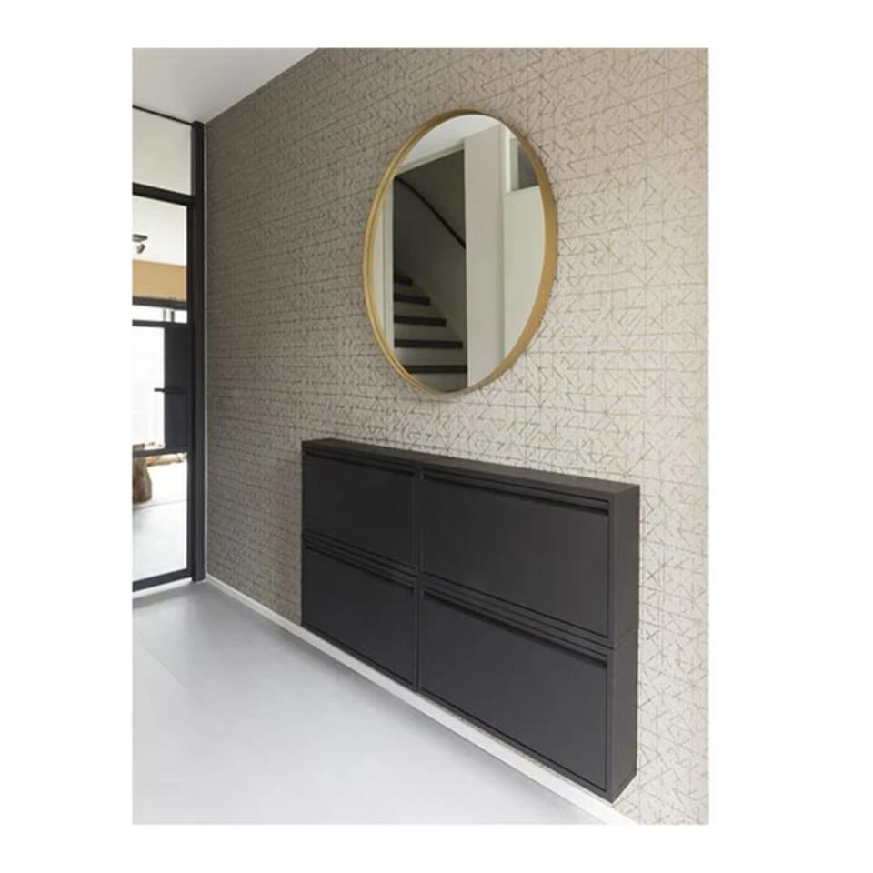 Redin Design Pippen Industrieel Schoenenkast 1 Lade Zwart - 12,5x75x37,5 Cm - Afbeelding 2