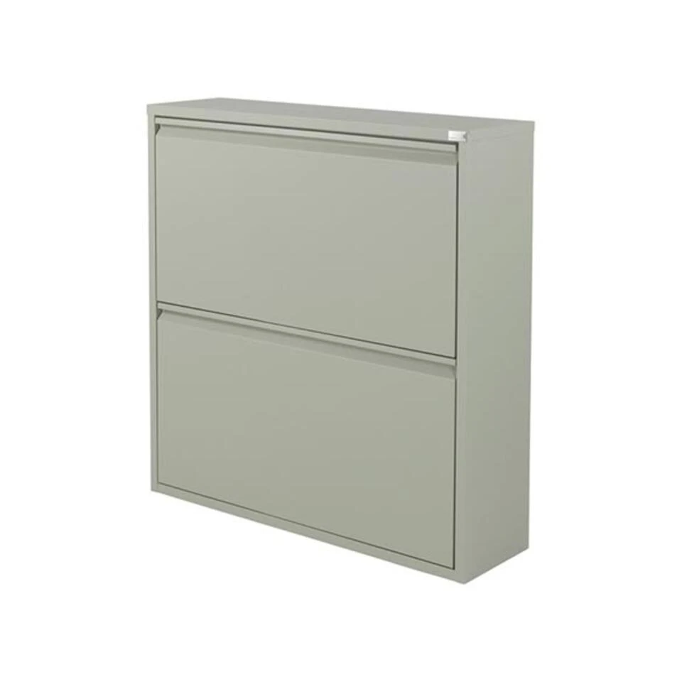 Redin Design Pippen Industrieel Schoenenkast 2 Lade Groen - 22,5x75x77,5 Cm