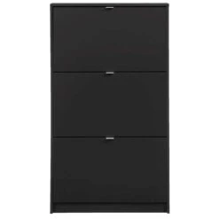 Schoenenkast Hamburg 3 Kleppen - Zwart - 123,6x70,3x24 Cm