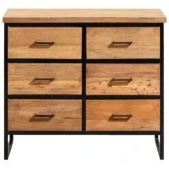 Ladekast Gijs - Naturel/zwart - 74,5x85x40 Cm