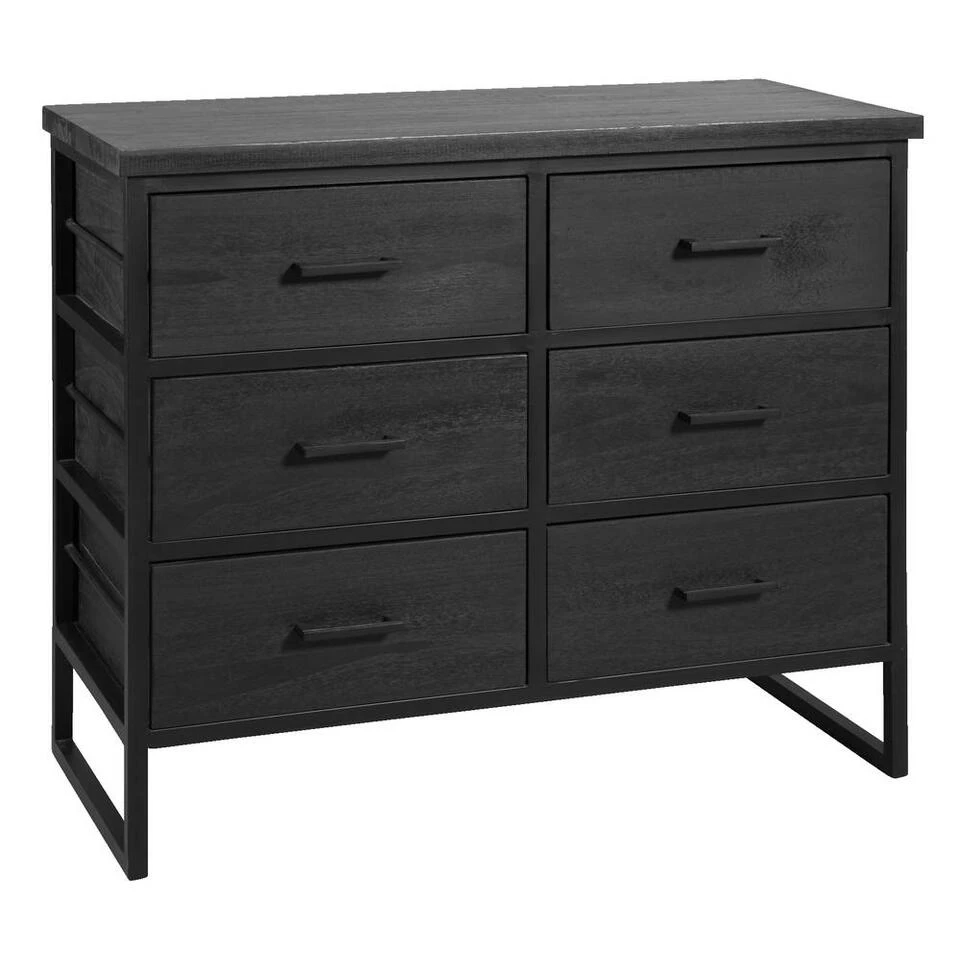 Ladekast Gijs - Zwart - 74,5x85x40 Cm - Afbeelding 2