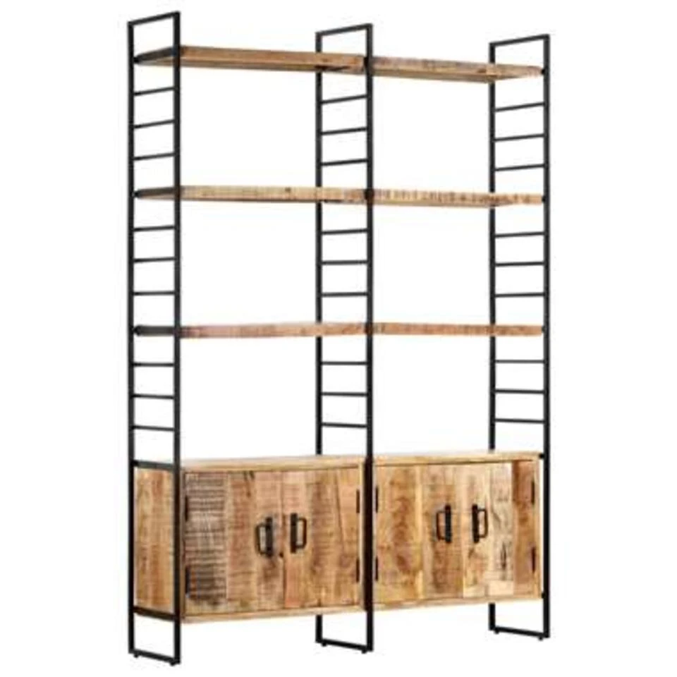 VidaXL Boekenkast Met 4 Schappen 124x30x180 Cm Ruw Mangohout