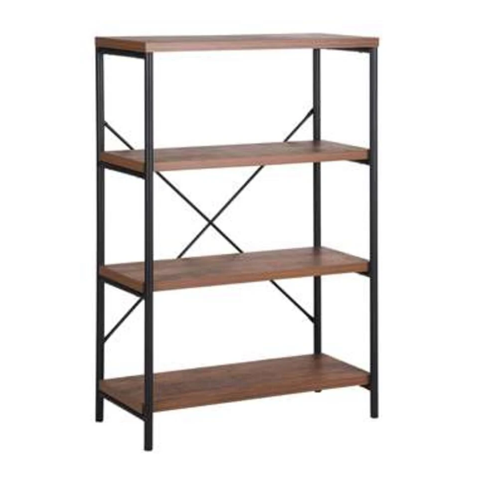 Beliani Boekenkast BRISBANE - Donkere Houtkleur Mdf