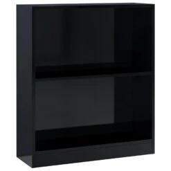 VidaXL Boekenkast 60x24x74,5 Cm Bewerkt Hout Hoogglans Zwart