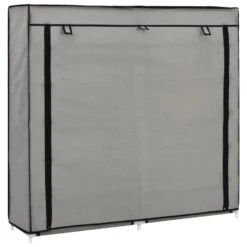 VidaXL Schoenenkast Met Hoes 115x28x110 Cm Stof Grijs