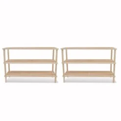 VidaXL Schoenenrekken Met 3 Schappen 2 St Massief Vurenhout