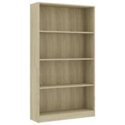 VidaXL Boekenkast Met 4 Schappen 80x24x142 Cm Bewerkt Hout Sonoma Eik