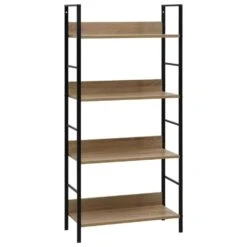 VidaXL Boekenkast 4 Schappen 60x27,6x124,5 Cm Spaanplaat Eikenkleurig