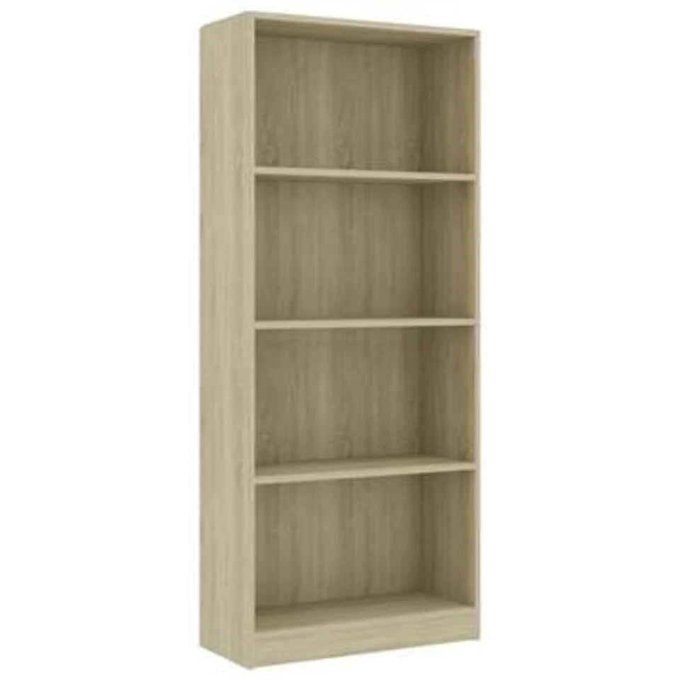 VidaXL Boekenkast Met 4 Schappen 60x24x142 Cm Bewerkt Hout Sonoma Eik