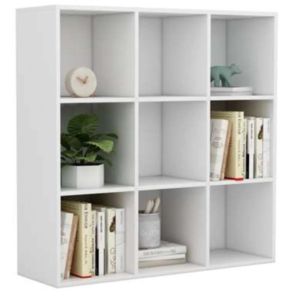 VidaXL Boekenkast 98x30x98 Cm Spaanplaat Wit - Afbeelding 3