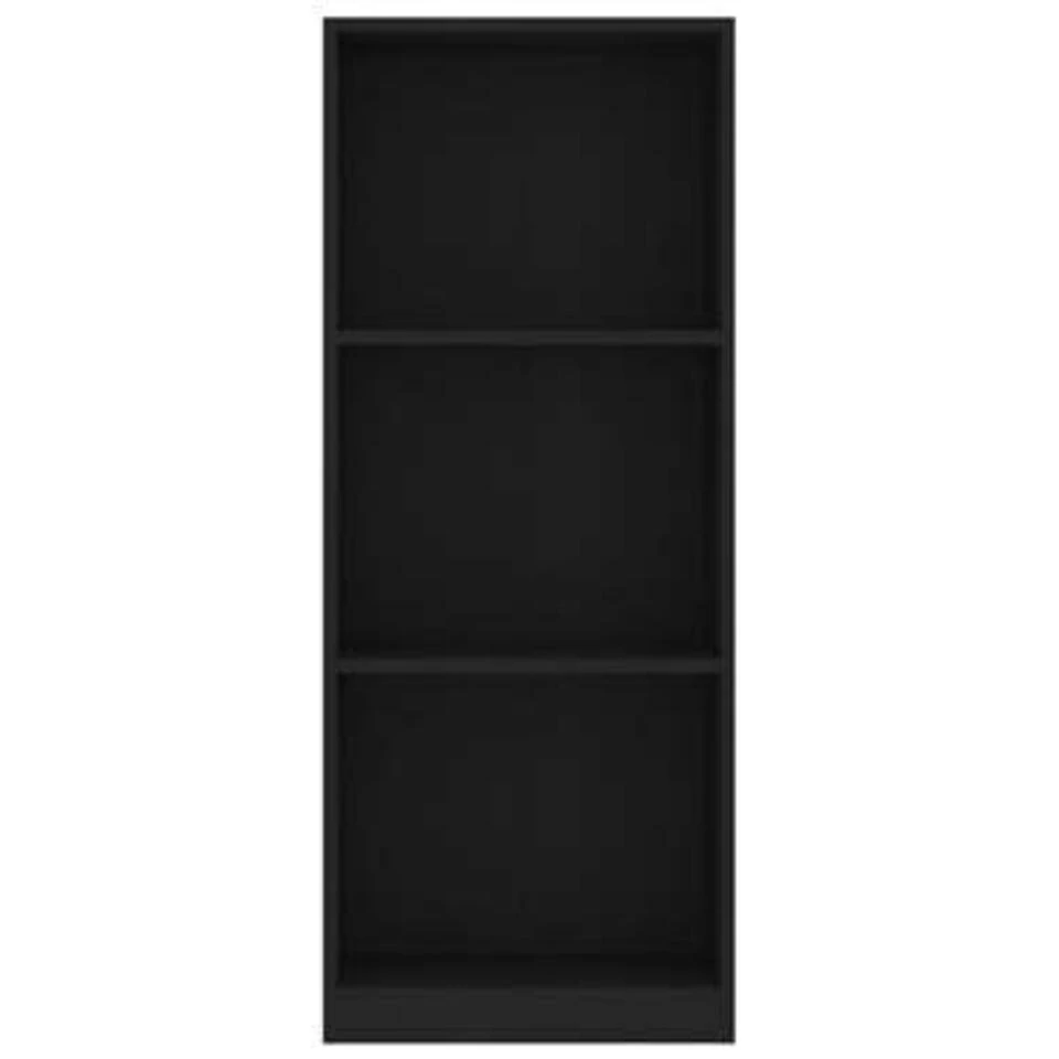 VidaXL Boekenkast Met 3 Schappen 40x24x108 Cm Bewerkt Hout Zwart - Afbeelding 3