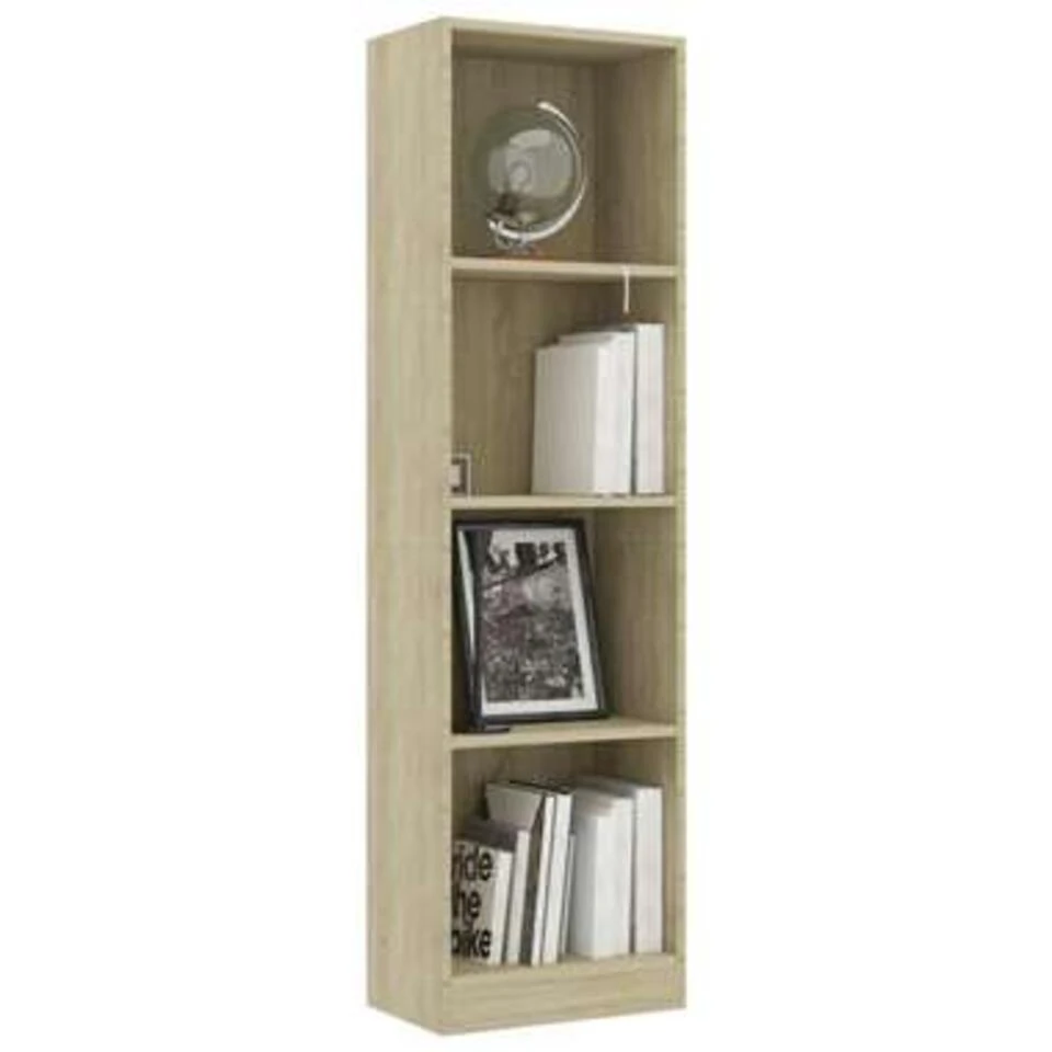 VidaXL Boekenkast Met 4 Schappen 40x24x142 Cm Bewerkt Hout Sonoma Eik - Afbeelding 2