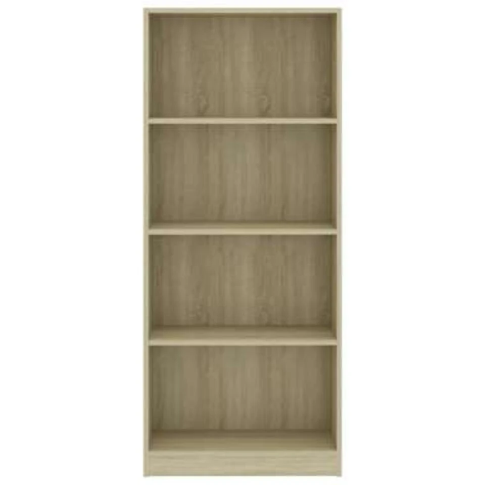 VidaXL Boekenkast Met 4 Schappen 60x24x142 Cm Bewerkt Hout Sonoma Eik - Afbeelding 3