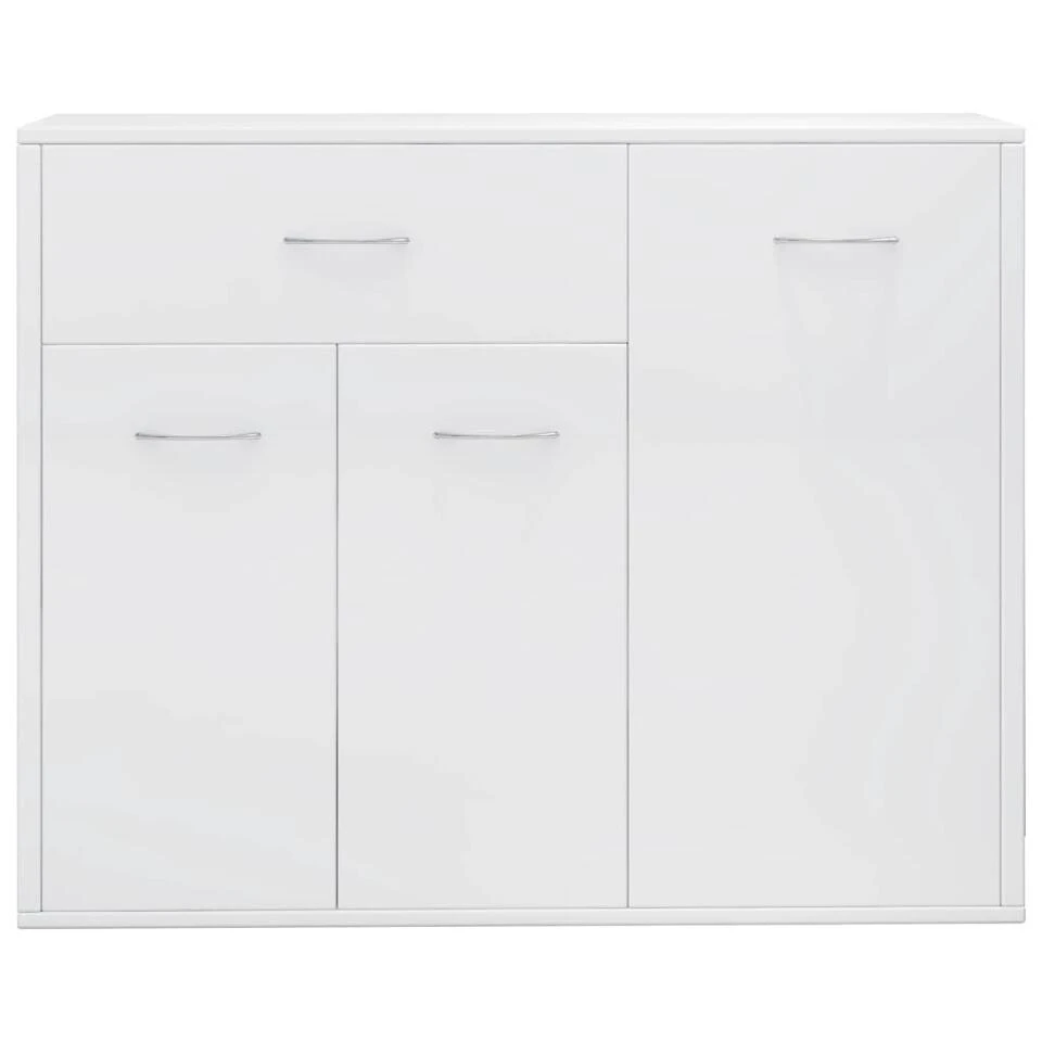 VidaXL Dressoir 88x30x70 Cm Bewerkt Hout Hoogglans Wit - Afbeelding 4