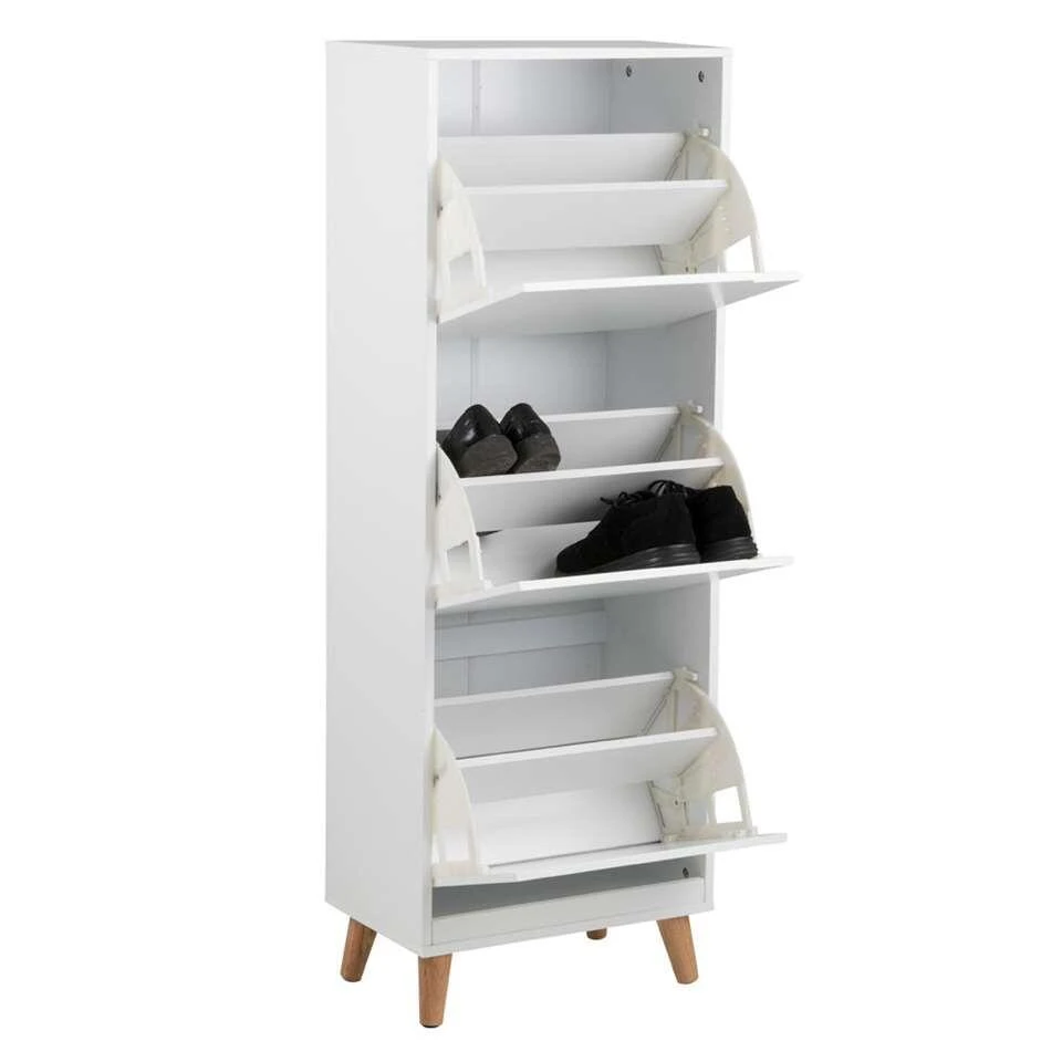 Schoenenkast Lagoa - Wit - 132x47x30 Cm - Afbeelding 2