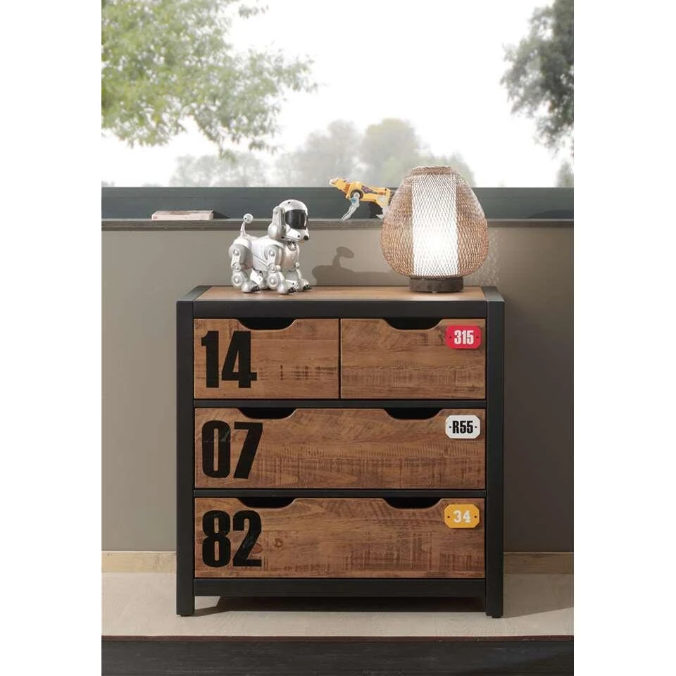 Vipack Commode Alex - Bruin - 86x42x83 Cm - Afbeelding 2