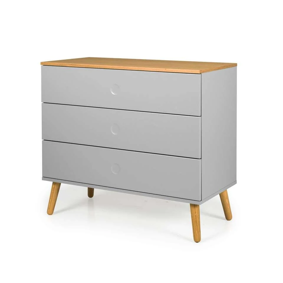 Tenzo Ladekast Dot 3 Lades - Grijs/eiken - 79x90x43 Cm - Afbeelding 2