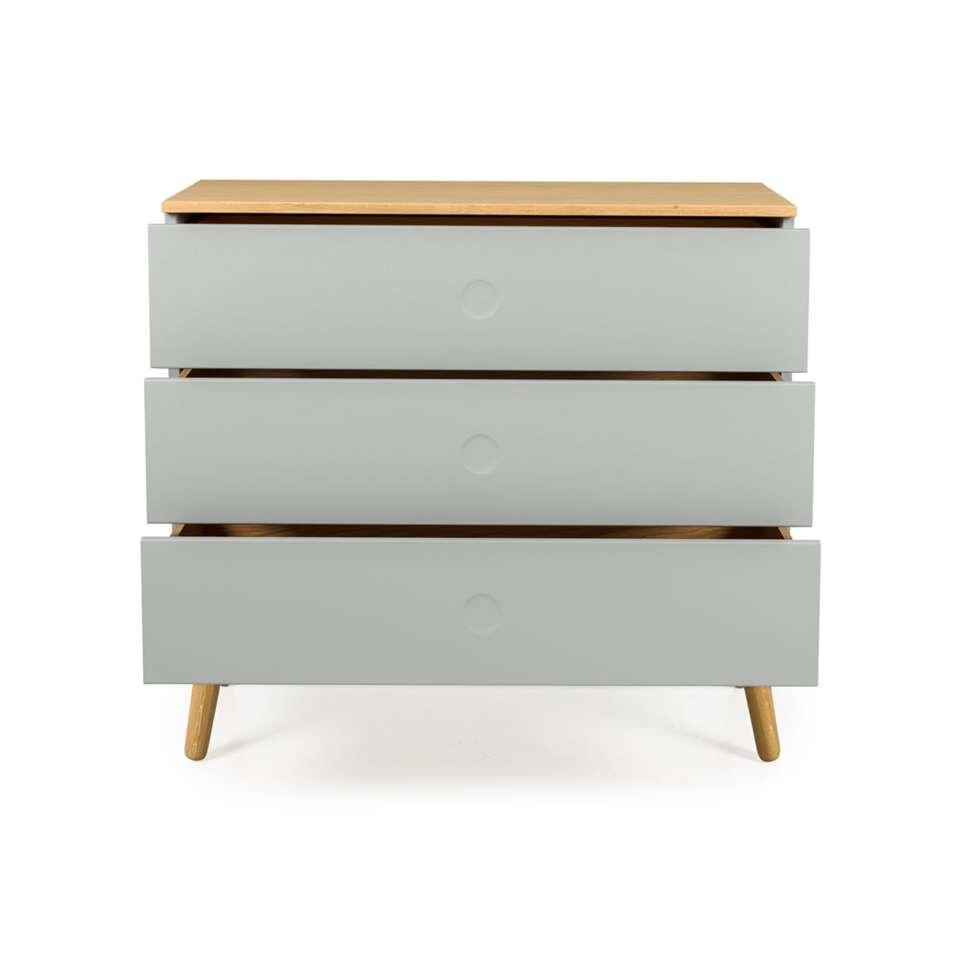 Tenzo Ladekast Dot 3 Lades - Grijs/eiken - 79x90x43 Cm - Afbeelding 3