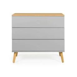 Tenzo Ladekast Dot 3 Lades - Grijs/eiken - 79x90x43 Cm