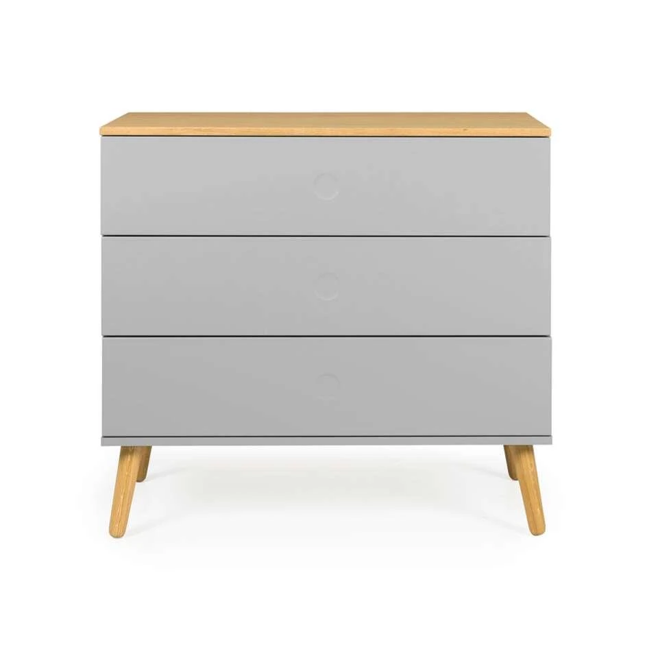 Tenzo Ladekast Dot 3 Lades - Grijs/eiken - 79x90x43 Cm