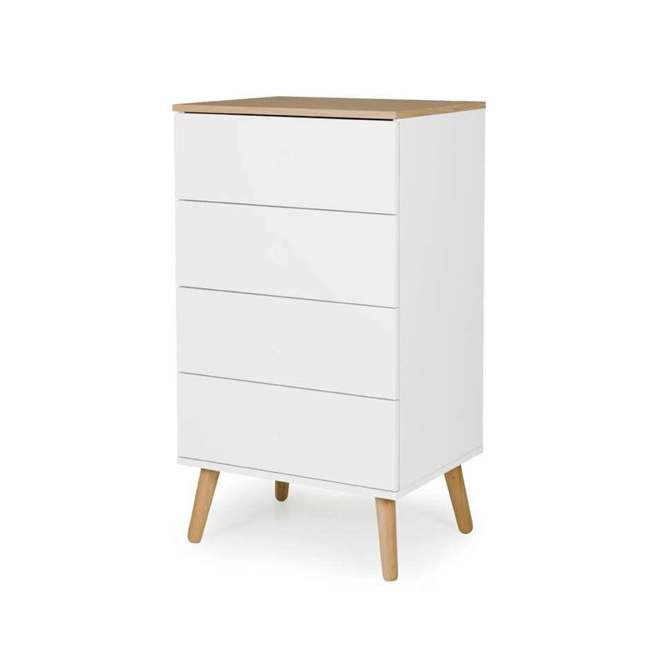 Tenzo Ladekast Dot 4 Lades - Wit/eiken - 98x55x43 Cm - Afbeelding 2