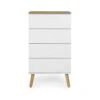 Tenzo Ladekast Dot 4 Lades - Wit/eiken - 98x55x43 Cm