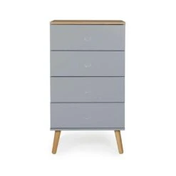 Tenzo Ladekast Dot 4 Lades - Grijs/eiken - 98x55x43 Cm