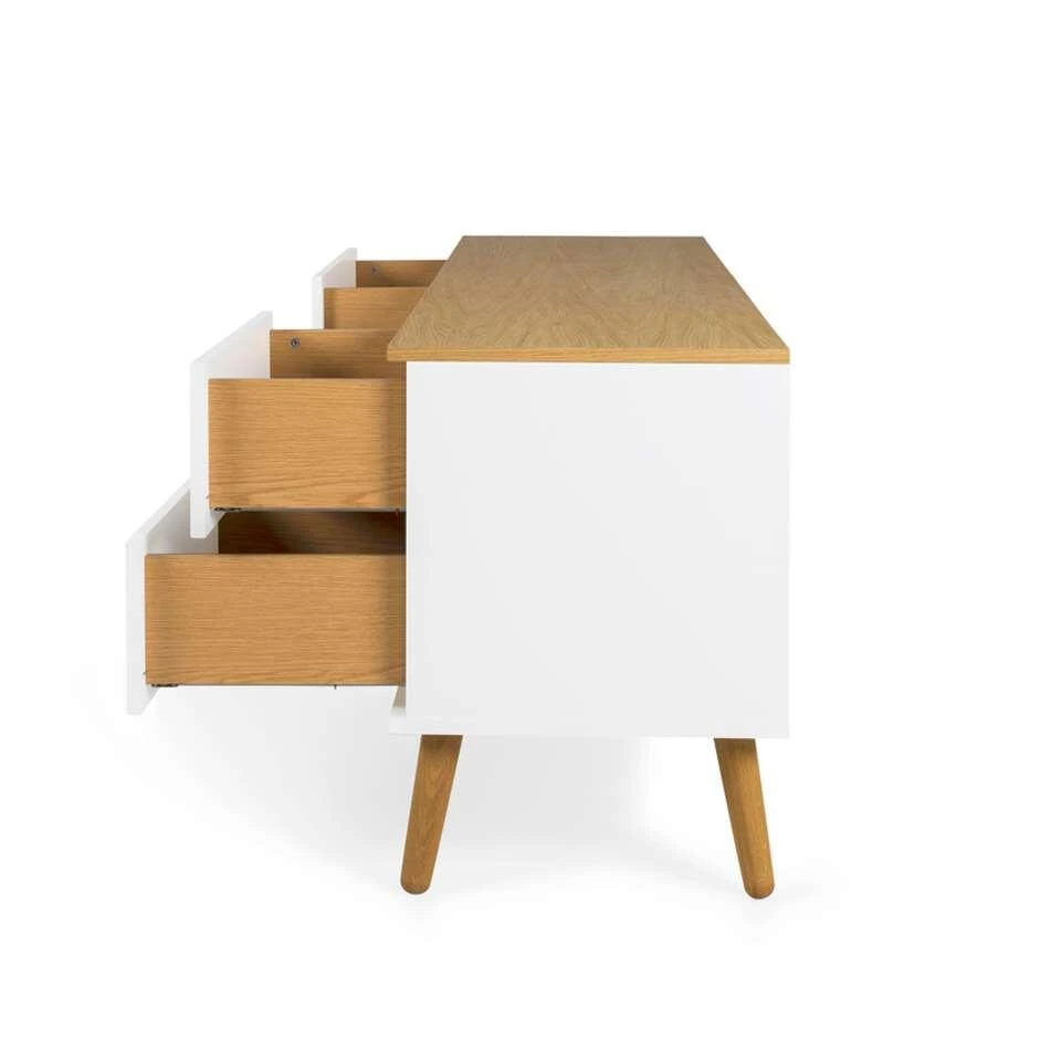 Tenzo Tv-meubel Dot - Wit/eiken - 60x162x43 Cm - Afbeelding 4
