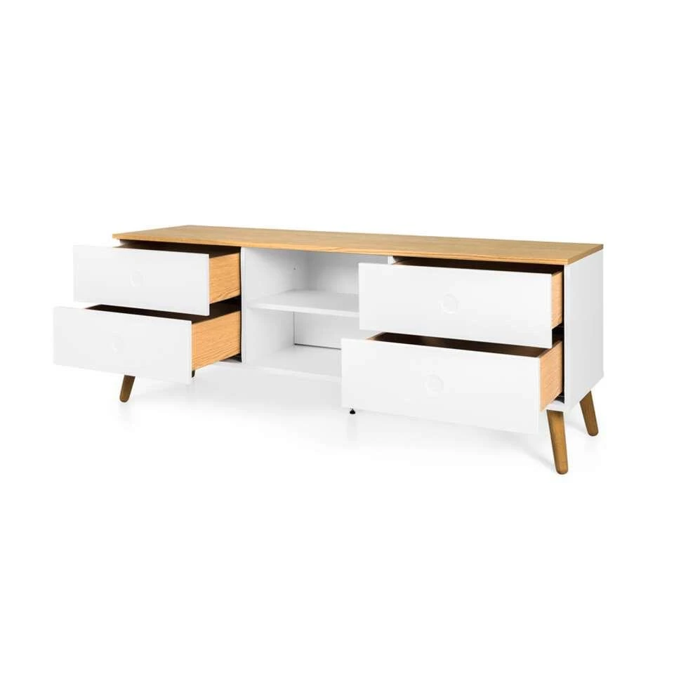 Tenzo Tv-meubel Dot - Wit/eiken - 60x162x43 Cm - Afbeelding 3